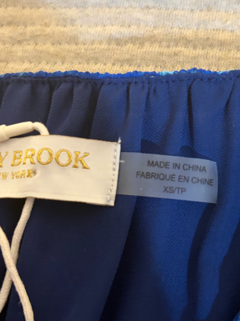 Ramy Brook Poppy Maxi Dress Blue Printed Sleeveless Smocked Tiered XS - Picture 4 of 6
